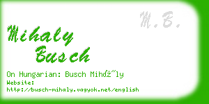 mihaly busch business card